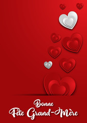 Bonne fête grand-mère - à forme de coeur avec salutation. Bonne fête grand-mère