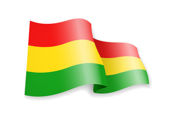 Bolivia flag in the wind. Flag on white vector illustration