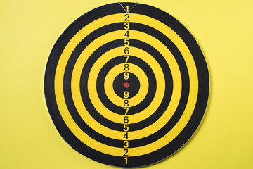 Yellow dart board
