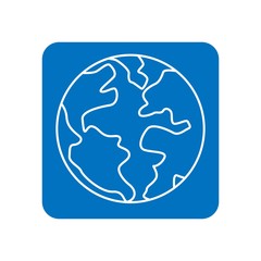 Earth symbol. Planet concept. Globe icon. Flat vector illustration