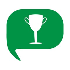 Championship winner trophy symbol. Winner cup icon. V