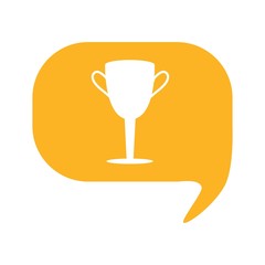 Winner cup icon. Championship winner trophy symbol. Vector flat illustration isolated