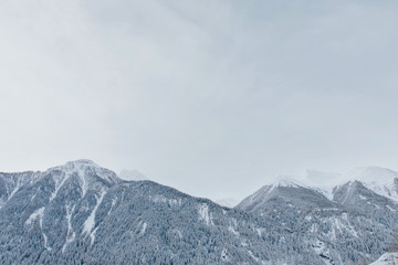 Obraz premium Snowy mountain landscape of Switzerland