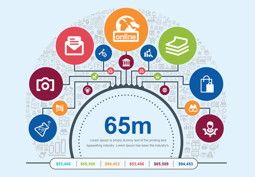 Social Media Infographic with Icons