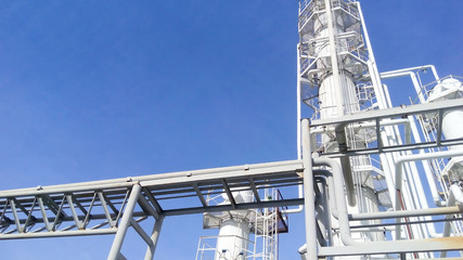 Fototapeta premium Distillation columns and heating furnace