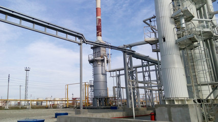 Distillation columns and heating furnace
