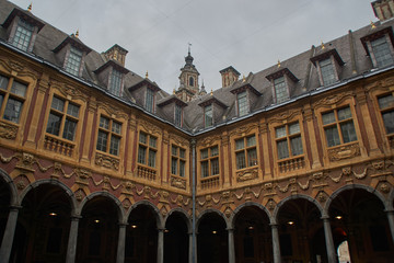 Naklejka premium European courtyard building top and corner