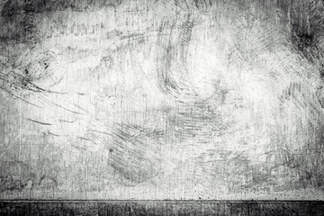 Obraz premium Scratched dirty dusty copper plate texture, black and white image.