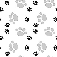 Plakat Vector seamless pattern with cat or dog,kitten or puppy footprints. Can be used for wallpaper,fabric, web page background, surface textures.