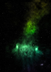 Obraz na płótnie Canvas Being shone nebula and star field. 3D rendering