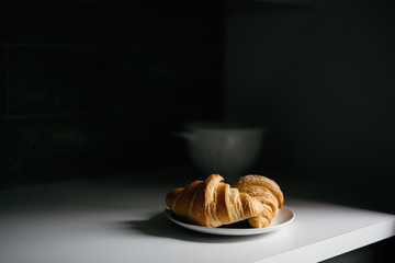 Fresh croissants at home