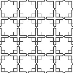 Seamless geometric pattern. Monochrome graphic repeating design. Modern minimalist stylish ornament. Vector