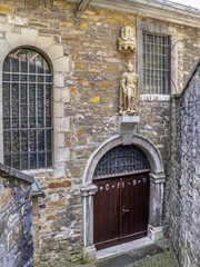 Church of St. Lucia or St. Lucy entrance, the oldest church of Stolberg, Rhineland, Germany
