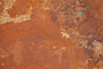 Rusty Metal Background Texture. Rusted, old, vintage, retro background texture on brown metal, steel or iron plate surface. Industrial obsolete concept image