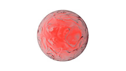 3d rendering of a shpere with structure isolated on a white background