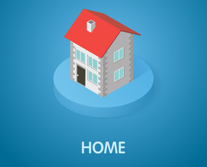 Home isometric icon. Vector illustration. 3d concept