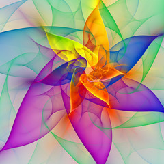 Beautiful abstract flower for art projects, cards, business, posters. 3D illustration, computer-generated fractal