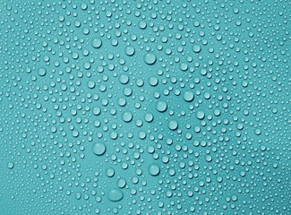 Plakat drops water on blue background