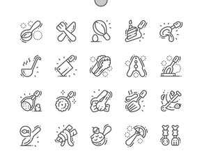 Cutlery Well-crafted Pixel Perfect Vector Thin Line Icons 30 2x Grid for Web Graphics and Apps. Simple Minimal Pictogram