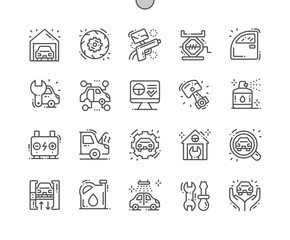 Garage Well-crafted Pixel Perfect Vector Thin Line Icons 30 2x Grid for Web Graphics and Apps. Simple Minimal Pictogram