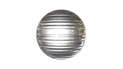 3d rendering of a shpere with structure isolated on a white background