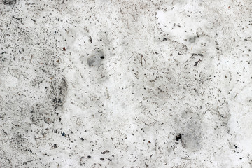 Snow dirty grimy stained texture surface close up