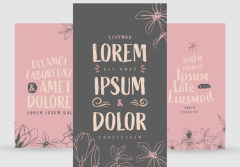 Social Media Layouts with Floral Elements