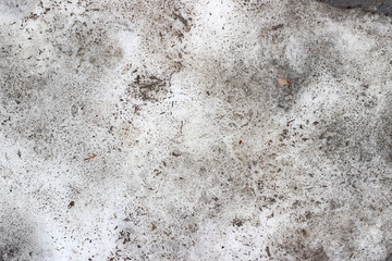 Snow dirty grimy stained texture surface close up