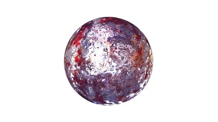 3d rendering of a shpere with structure isolated on a white background