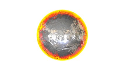 3d rendering of a shpere with structure isolated on a white background