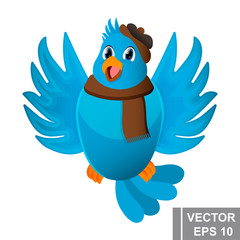 Funny bird. Cartoon style. Bright. Happy. For your design.