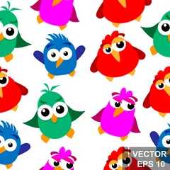 Fotobehang Funny bird. Cartoon style. Bright. Happy. For your design. © Владимир Шерстнев