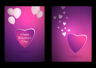 Valentines Day Cover Template Text Label Balloon