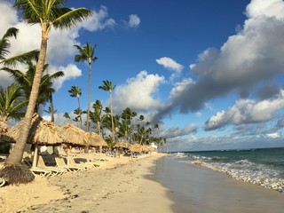 Bavaro Beach, Punta Cana, République Dominican, paysage, matin, lever du soleil