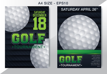 Vector Golf Tournament Brochure, Flyer, Magazine Cover & Poster Template - Vector