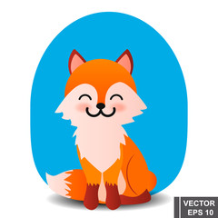 Fox. Cartoon style. Bright. Character. For your design. Animals
