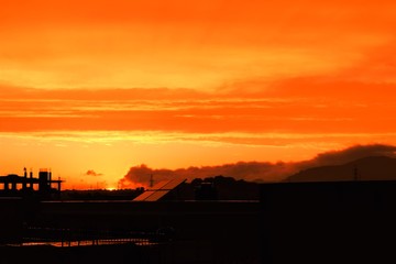 sunset in the mountains