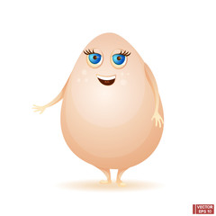 Cartoon character happy Easter egg.