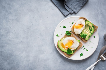 Poached Eggs and Avocado Sandwiches