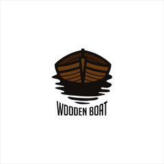 Fototapeta na wymiar wooden boat logo vector
