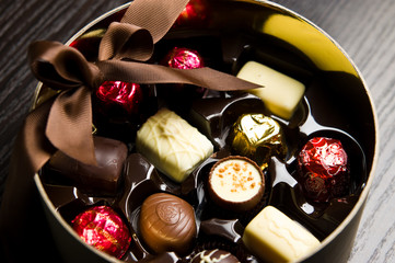 Box of delicious Belgian chocolates