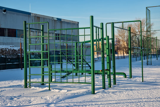 Gym outdoor under the snow 