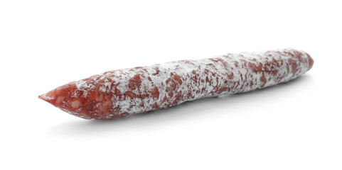 Tasty sausage on white background. Meat product