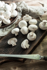 Fresh raw mushrooms.