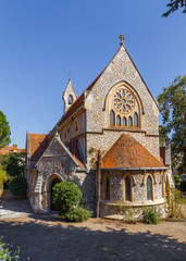 Fototapeta na wymiar Old stone church in Hyeres, Southern France. Travel France.