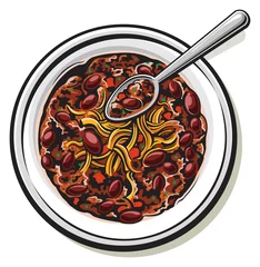 Fotobehang Bowl of chili © SlipFloat