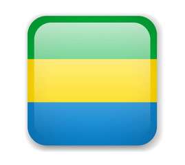 Gabon flag bright square icon on a white background