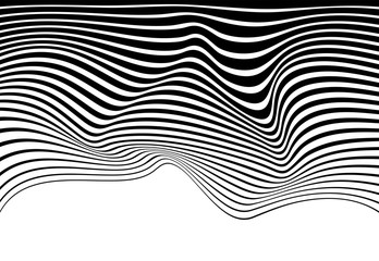 black and white mobious wave abstract background