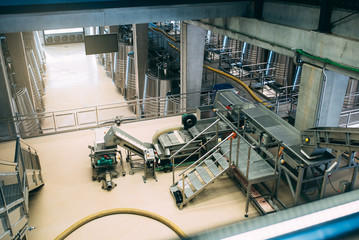 Modern winery with big steel barrels