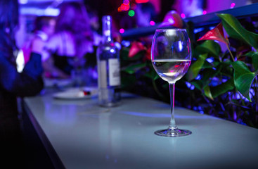 Alcohol at the bar at night...